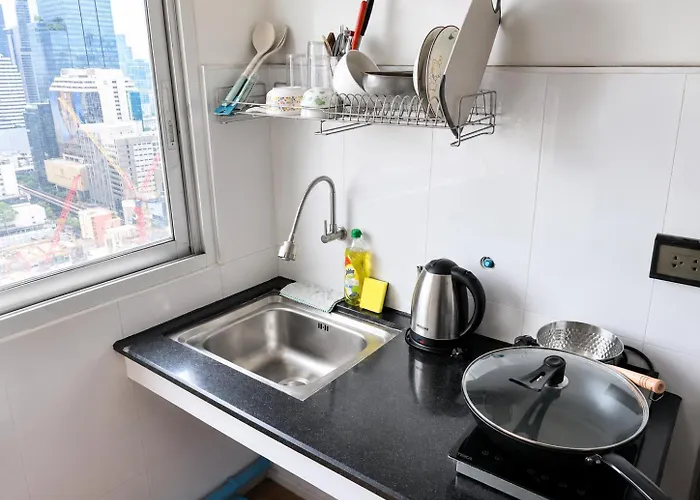 Center 1br Sleeps 4 Near Bts & Bars 公寓 曼谷